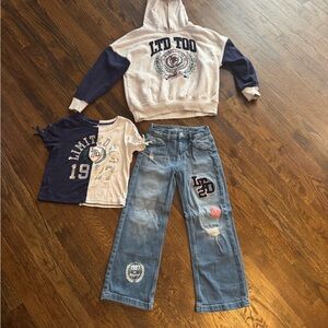 Girl’s Limited Too Three Piece Set with Hoodie and Jeans